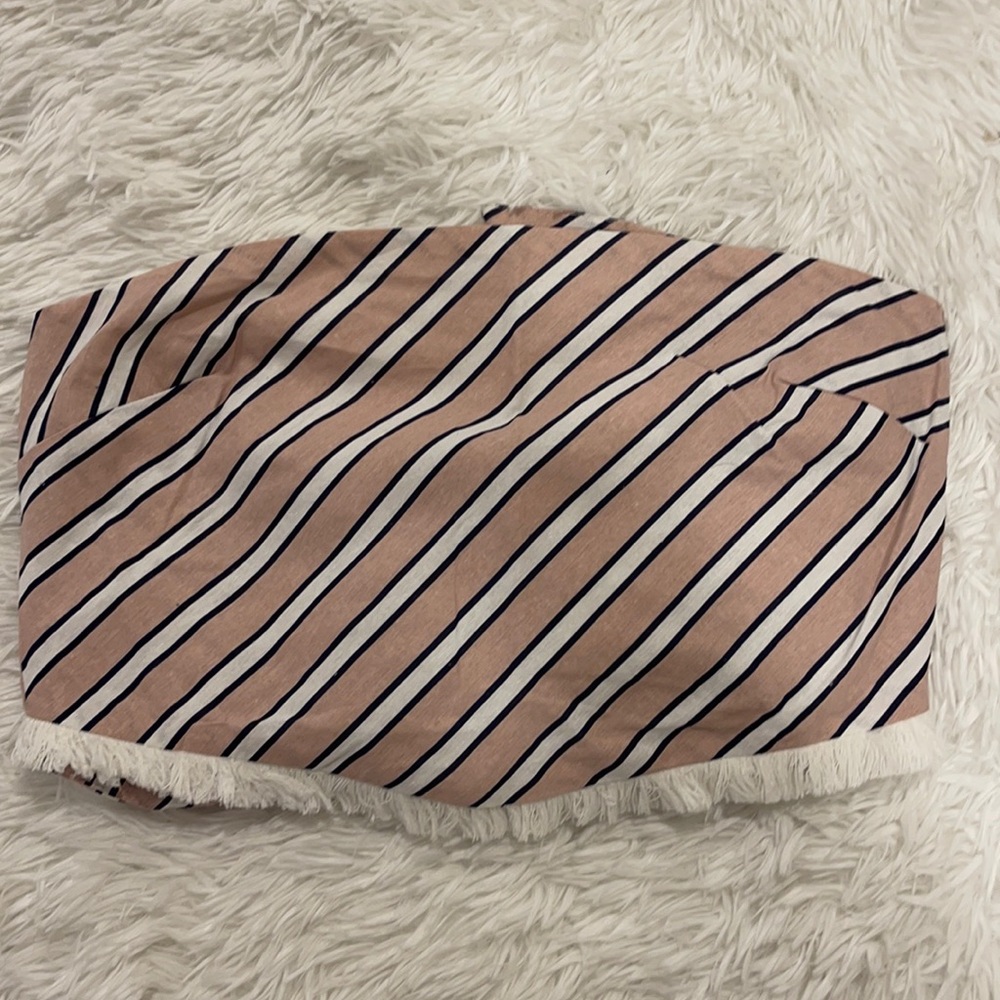 Pink, blue and white tube top